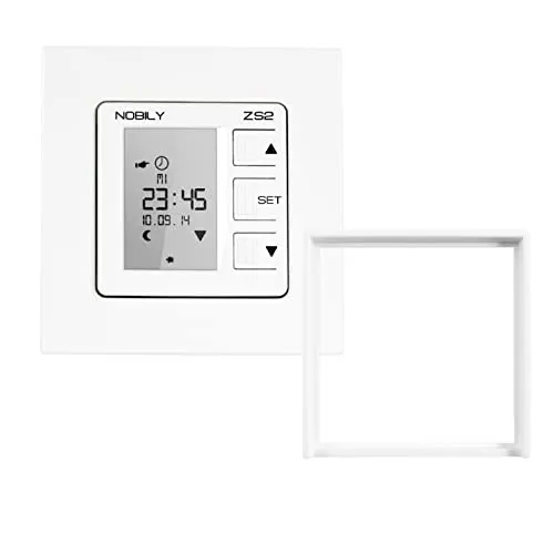 NOBILY Rolladen Zeitschaltuhr ZS2 mit Astro-Funktion für Gira System 55 - Praktische Zeitschaltuhr ZS2 mit umfangreichen Automatikfunktionen für Rollläden. Inklusive Zwischenrahmen, energiesparend und ideal für komfortable Rollladensteuerung im Alltag.