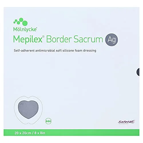 Mepilex Border Sacrum Ag Schaumverband 20x20 cm, 5 St