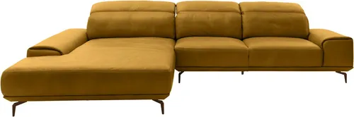 Musterring Wohnlandschaft MR 2490 Ecksofa mit erstklassigem Sitzkomfort, Long-Life-Leder, Bronze-Fuß, Sitzhöhe 48cm, wahlweise mit Funktionen, Maße 342 x 207 cm