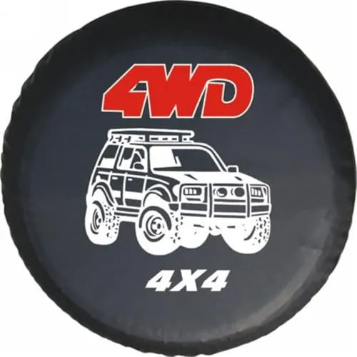 LITTOU Universelle Passform Reserveradabdeckung, schwarz 4WD 4x4 (4WD 4X4, 17" for Diameter 31''-33'')
