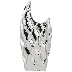 Beliani Dekovase, Silber, Stein, Mode, 35 cm, Dekoration, Vasen, Keramikvasen