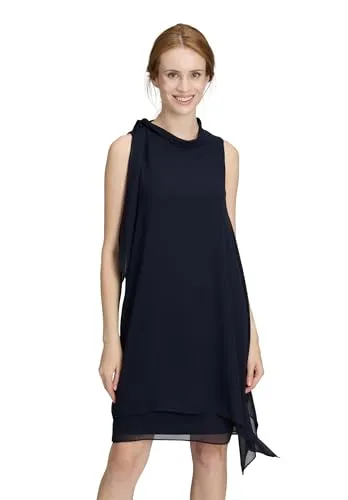 Vera Mont Damen Cocktailkleid ohne Arm Night Sky, 42 - Cocktailkleid für Damen mit eleganter Schluppe, aus feinem Chiffon und knielang, ideal für besondere Anlässe.