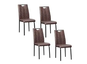 HTI-Living Esszimmerstuhl Denton Antikbraun (Set, 4 St) - Stühle im Vintage-Design mit hohem Sitzkomfort und dekorativem Cut-Out, ideal für stilvolle Essbereiche. Maße: 41,5 x 96,5 x 52,5 cm, belastbar bis 120 kg.