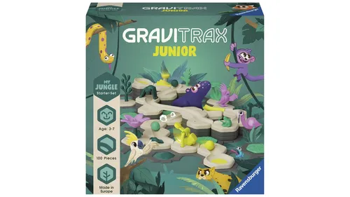 Ravensburger GraviTrax Junior Starter-Set L Jungle - Interaktive Kugelbahn aus nachwachsenden Rohstoffen für kreatives Spielen und endlosen Dschungel-Spaß für Kinder ab 3 Jahren