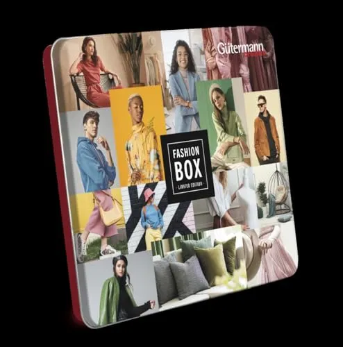 Gütermann Fashion-Box Allesnäher 100 m 20 Spulen - Nähzubehör mit 20 farbenfrohen Spulen Allesnäher Garn, ideal für alle Stoffe, waschbar bis 95°C und perfekt für kreative Nähprojekte.