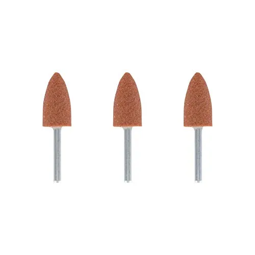 Dremel 952 Korund-Schleifspitze - Zubehörsatz für Multifunktionswerkzeug mit 3 Schleifspitzen 9,5mm zum Schärfen, Glätten und Schleifen von Metall, Gussteile, Schweißverbindungen, Nieten und Rost
