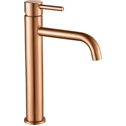 Waschbeckenarmatur Rea LUNGO brushed copper high - Moderne Badarmatur aus langlebigem Messing in gebürstetem Kupfer, leicht zu reinigen und ideal für stilvolle Badezimmer. Lieferung innerhalb von 2-4 Arbeitstagen!