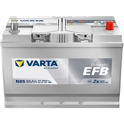 Varta EFB Starterbatterie 12V 85Ah 800A - Hochleistungs-Batterie für CITROËN, HYUNDAI, KIA, LEXUS. Ideal für Fahrzeuge mit hohem Energiebedarf und zuverlässiger Kaltstartleistung.