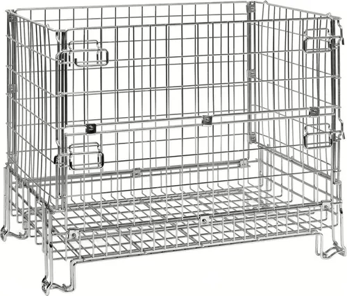 Kongamek Gitterbox verzinkt 1200x800x980mm - Werkstattwagen mit halb öffnender Tür, elektrolytisch verzinkt und bis zu 1000 kg Tragkraft. Ideal für flexible Lagerung und einfache Handhabung.