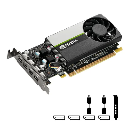 Nvidia T600 4GB GDDR6 Quadro Grafikkarte - Grafikkarten mit 4GB GDDR6 Speicher, ideal für professionelle Anwendungen und grafikintensive Aufgaben mit 4x Mini-DisplayPort Anschlüssen.