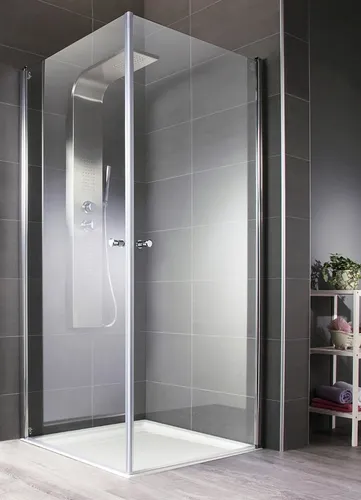 welltime Eckdusche Florenz 2.2, 90x90 cm - Duschkabinen mit Sicherheitsglas und Hebe-Senk-Mechanismus für einen extra großen Einstieg, ideal für komfortables Duschen.