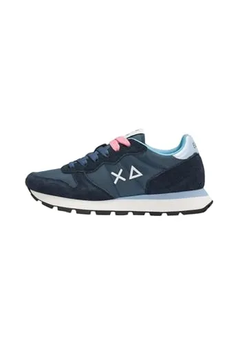 SUN68 Baskets Basses en Cuir Z36201, bleu foncé, 37 EU