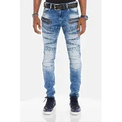Cipo & Baxx Slim-fit-Jeans Jeans im stylischen Look in Slim Fit, CD-505 blau 42