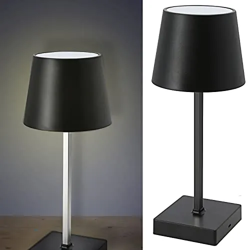 Cepewa Tischleuchte mit Touchfunktion | Nachttischlampe | Helligkeit regulierbar | Farbwechsel | warmweiß (1x Tischleuchte schwarz 26cm batteriebetrieben)
