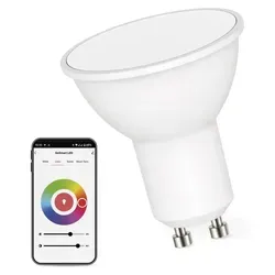 EMOS GoSmart LED-Reflektorlampe, MR16 ZigBee 4,8W Ersatz für 35W, Helligkeit 400 lm, RGB, kompatibel mit Tuya/EMOS-App, Sprach-Assistant, GU10 Sockel