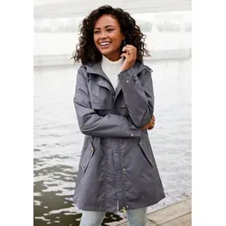 Damen Outdoorjacke FRENCH CONNECTION, Gr. XS, Blau - Funktionale Funktionsjacke für Damen von French Connection. Mit regulierbarer Kapuze, praktischen Reißverschlusstaschen und einem stylischen Saumschlitz. Ideal für lässige Outdoor-Aktivitäten.