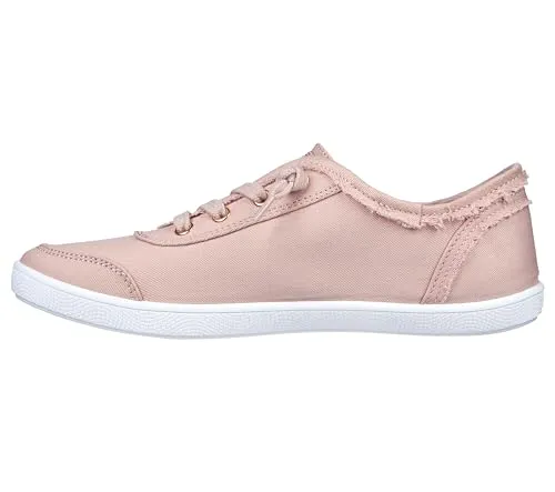 Skechers BOBS B Cute Baumwolle Women's Rose Trainers - Rosa - 39 - Sneaker mit fransigem Canvas-Obermaterial und superweicher Memory Foam Decksohle für optimalen Laufkomfort. Ideal für lässige Outfits und aktive Freizeitgestaltung.