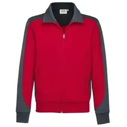 Hakro Sweatjacke Contrast Performance 477-02 Rot Gr. M