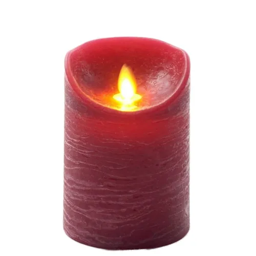 LED Echtwachskerze mit Timer - Flackender Docht in Weinrot, 12.5cm - Kerzen & Teelichter: Diese LED Echtwachskerze mit Timer bietet eine realistische Flamme und sorgt für stimmungsvolle Beleuchtung ohne Brandgefahr.