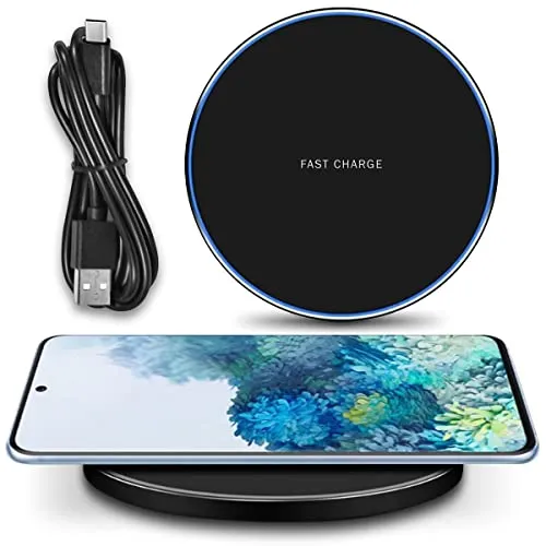 QI Induktive Ladestation 15W – Kabelloses Schnellladen kompatibel mit Samsung Galaxy S26 S25 S24 S23 S22 S21 Plus Ultra Edge FE mit sicherem Überladungsschutz - modernem Design