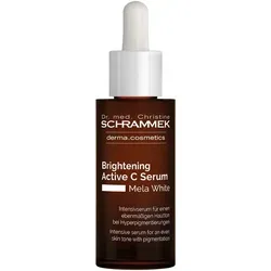 Dr. med. Christine SCHRAMMEK Mela White Brightening Active C Serum 30 ml - Hautpflege-Serum für eine gleichmäßige Hautfarbe und strahlenden Teint. Mit innovativem „Double Vitamin C“ für eine glattere Hautstruktur. Ideal für die tägliche Anwendung und zur Unterstützung der Pflege.