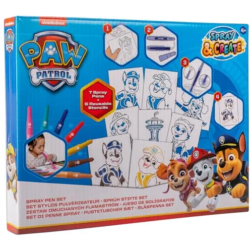 PAW PATROL - Sprühstift-Set - Malstifte für Kinder - Malset mit Buntstiften und Malvorlagen (PW22364)