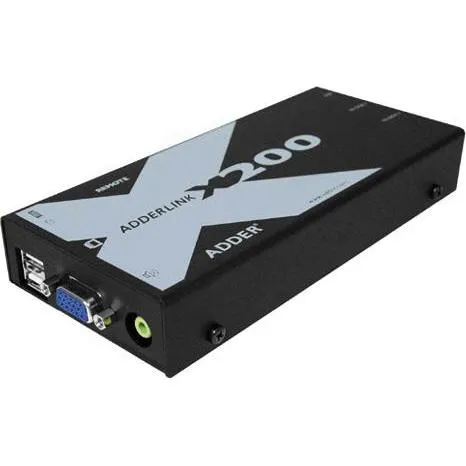 Adder X200-USB/P-IEC Adderlink X200 VGA - USB KVM extender set over CAT to 100 meters. Max. extension distance: 100 m X200 usb kvm ext. set (X200-USB/P-IEC)