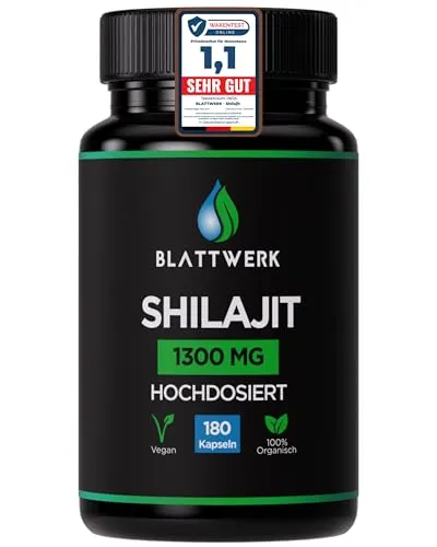 Himalaya Shilajit Kapseln - 3 Monate Vorrat, hochdosiert - Sichere dir 3 Monate mit 180 Kapseln Himalaya Shilajit. Jede Kapsel enthält 1300 mg hochwertiges Mumijo, laborgeprüft und ohne Zusätze. Ideal für eine einfache Dosierung!