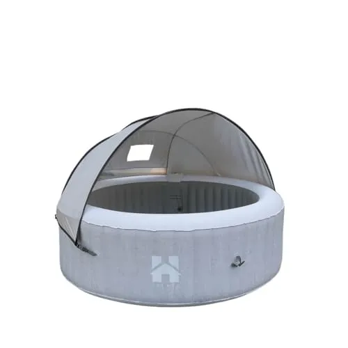 Home Deluxe AQUASUN Outdoor Whirlpool mit Sonnendach - Badewanne mit Sprudelfunktion für den Außenbereich - strapazierfähiges PVC, einfach aufzubauen und mit umfangreichem Zubehör für maximalen Komfort.