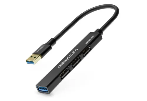 deleyCON deleyCON USB HUB 4 Port 4x USB A 1xUSB3.0 & 3xUSB2.0 mit USB A USB-Adapter