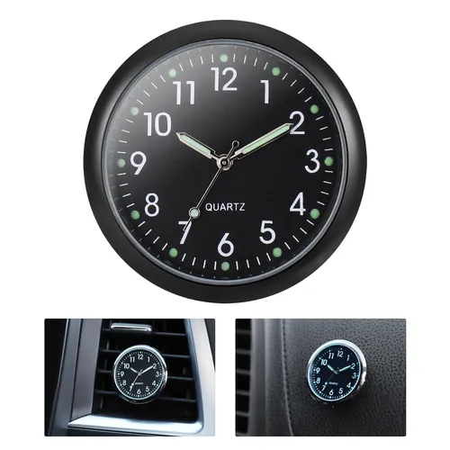 Mini Quartz Car Clock - LED-Anzeige für Dashboard - Sonstige Uhr mit modernem schwarzen Design, ideal für eine präzise Zeitmessung im Auto