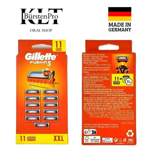Gillette Fusion 5 Power Rasierklingen, 12er Pack - Ersatzklingen mit 5 Klingen für eine gründliche Rasur, inklusive Präzisionstrimmer für exakte Konturen und angenehmem Lubrastrip für sanften Gleiteffekt.