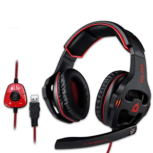 KLIM Mantis Gaming Headset - 7.1 Surround Sound für PC, PS4, PS5 und Nintendo Switch - Gaming-Headset mit Noise Cancelling Mikrofon für kristallklare Kommunikation und fesselnden 7.1 Surround Sound, ideal für ein ungestörtes Spielerlebnis.