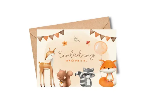 MeinBaby123® Einladungskarten Kindergeburtstag inkl. 10 Umschläge, Kindergeburtstag Jungs und Mädchen, Geburtstagseinladungen Kinder