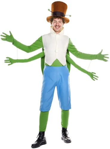 Maskworld Flip Grashüpfer Kostüm - Biene Maja Tierkostüm - Offiziell lizenziertes Sechsteiliges Kostüm des Grashüpfers aus "Biene Maja" für Erwachsene, ideal für Karneval, Halloween & Motto-Partys. Aus hochwertigem, dehnbarem Stoff mit detailgetreuen Flügeln und witzigen Accessoires.