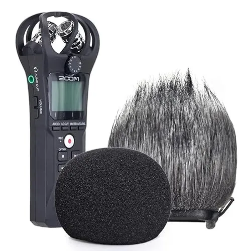 YOUSHARES Zoom H1n Recorder Foam & Furry Indoor/Outdoor Windscreen Muff - Windschutz Muff und schaumstoff für Zoom H1n & H1 Handlicher Tragbarer Digitaler Rekorder
