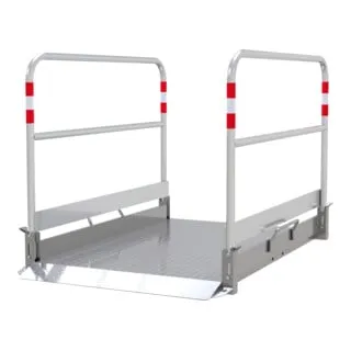 Schake Grabenbrücke aus Aluminium - 1,00 m breit, 1,70 m lang - Aluminium Grabenbrücke für sicheren Übergang über Gräben, rutschsicherer Belag, Auffahrrampe für Rollstühle und Kinderwagen, Tragfähigkeit 200 kg/m², ideal für Baustellen und Veranstaltungen.