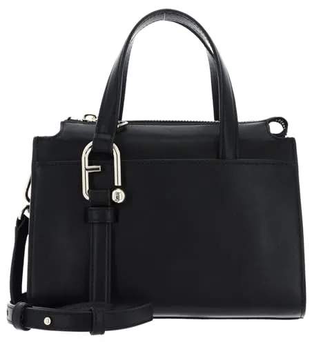 Furla Nuvola S Handtasche schwarz - Elegante Handtasche aus fein genarbtem Leder, ideal für stilbewusste Frauen, perfekt für jeden Anlass.