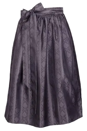 Edelnice Trachtenmode Dirndlschürze Evi in schwarz, grau, silber für Midi Dirndl Gr. 32-54 - Elegante Dirndlschürze in dunkelgrau mit stilvollem Muster. Vielseitig kombinierbar und perfekt für Midi-Dirndl. Länge von 63 cm sorgt für optimalen Sitz und Tragekomfort bei festlichen Anlässen.