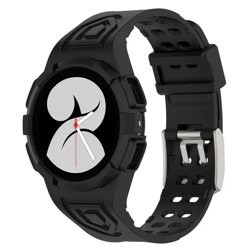 Für Samsung Galaxy Watch 5 40mm Silikon Uhrenarmband mit integriertem Gehäuse