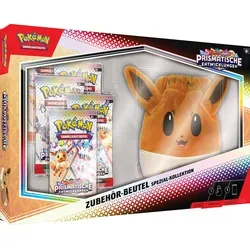 Pokémon Prismatische Entwicklungen Zubehör-Beutel Spezial-Kollektion - TCG OVP Displays mit exklusiven Booster-Karten für Pokémon TCG, ideal für Sammler und Spieler ab 6 Jahren.