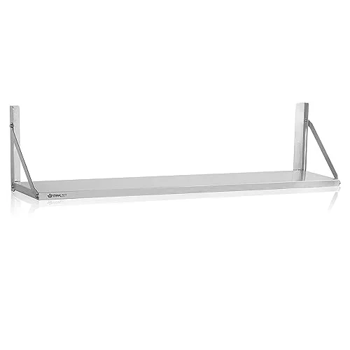 Mahlzeit Edelstahl Wandregal 120 x 30 cm – Klappbar & Vielseitig - Praktisches Wandregal aus Edelstahl, klappbar und bis 30 kg belastbar. Ideal für die Küche oder Gastronomie, sorgt für Ordnung und hält alles griffbereit. Einfach zu montieren und pflegeleicht.
