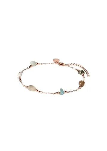 Purelei® Island Dream Fußkettchen – Zarter Sommerlook mit Edelsteinen - Fußkettchen für Damen mit Opal, Amazonit, Achat & Moosachat – Verstellbar von 21–25 cm für perfekten Sitz, ideal für Sommer-Vibes und Abenteuer am Strand.