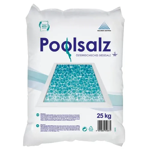 Salinen Poolsalz 25kg - Hochreines Siedesalz (99,9% NaCl) für Salzwasser-Pools, schnell löslich und ideal für sauberes Badewasser ohne Chemie
