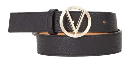 Valentino Hampton Plaque Buckle Gürtel W85 Nero/Oro - kürzbar - Der VALENTINO Gürtel mit stilvoller Logo-Schnalle ist das perfekte Accessoire für jedes Outfit. Kürzbar und vielseitig kombinierbar, setzt er modische Akzente bei jedem Anlass. Weite 85.