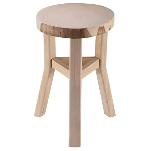 CARO-Möbel Sitzhocker ZAHORA - Sitzhocker aus geöltem Paulownia-Holz, ideal als dekorativer Blumenhocker oder stabiler Pflanzenständer. Die natürliche Eleganz und kompakte Form passen perfekt in jedes Zuhause.