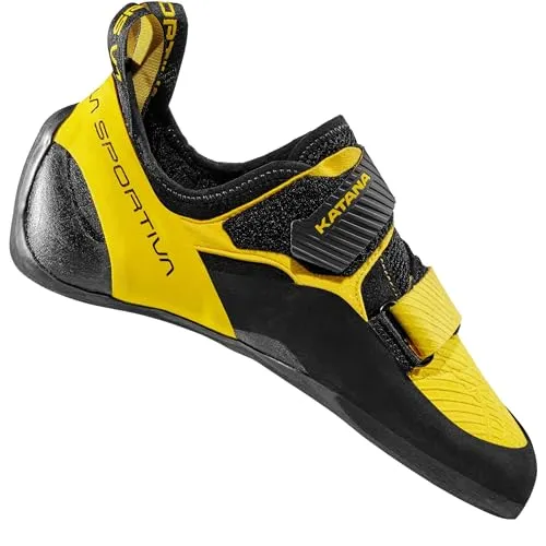 La Sportiva Katana Yellow/Black (41) - Hochleistungs-Kletterschuh - Kletterschuhe mit perfektem Gleichgewicht zwischen Sensibilität und Präzision. Mit patentiertem P3-System für dauerhafte Form und optimierte Leistung. Ideal für anspruchsvolle Kletterer.