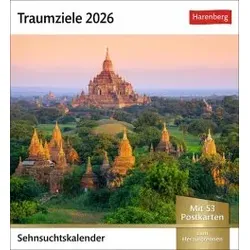 Traumziele Sehnsuchtskalender 2026 - Wochenkalender mit 53 Postkarten