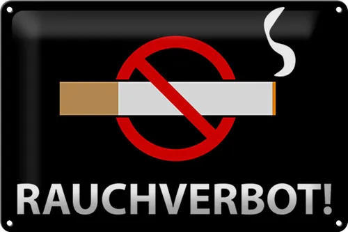 Blechschild Hinweis 30x20 cm Rauchverbot Metall Deko Schild tin sign