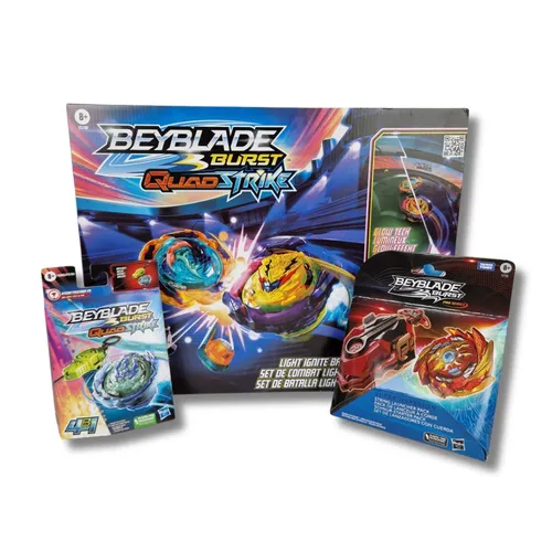 Beyblade Burst QuadStrike Light Ignite Stadium Battle Set - Spannende Battles mit Glow-Effekt, inklusive 2 Kreisel und digitalen Battle-Möglichkeiten